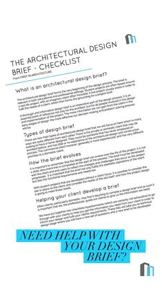 the architectural design brief checklist