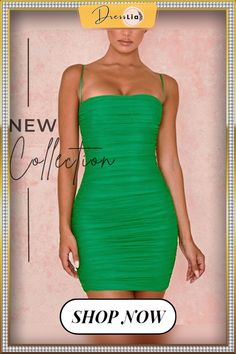 Women Summer Daily Bodycon Sexy Dress Green Fitted Mini Dress Flirty Style, Green Bodycon Dress For Cocktail, Fitted Green Mini Dress Flirty Style, Green Mini Bodycon Dress For Party Season, Green Flirty Bodycon Dress For Party, Green Fitted Bodycon Dress For Party Season, Fitted Green Bodycon Dress For Party Season, Green Flirty Bodycon Party Dress, Flirty Green Bodycon Party Dress