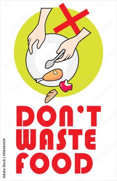 don't waste food sticker on a white background