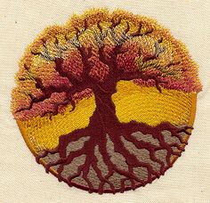 a tree is shown in the middle of a cross - stitch pattern on a white background