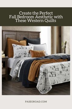 Ranch Life Bedding Set + Western Bedding + Fall Bedroom Decor Fall Bedroom Aesthetic, Western Comforter Sets, Southwestern Bedding, Western Bedding Sets, Western Bedrooms, Western Quilts, Western Interior, Fall Bedroom Decor