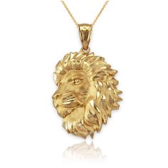 Gold Lion Face Sparkle Cut Pendant Necklace Available as pendant or necklace. Chain options: pendant only, 16", 18", 20", 22" necklace. Metal available: yellow gold, white gold, rose gold, 10k & 14k. Pendant: Small Weight: 2.6 g. (10k) / 3 g. (14k). Width: 0.77 inches (19.6 mm) Height (w/bail): 1.36 inches (34.6 mm). Bail opening: 3 mm. Chain (optional): 0.7 mm rolo. Clasp: spring ring. Chain weight: 1 g. Finish: satin finish with diamond-cut polish. Hollow back. Leo Pendant Necklace, Leo Pendant, Lion Pendant, Gold Lion, Map Pendant, Purple Rings, Lion Face, Earring Posts, Silver Rings Handmade