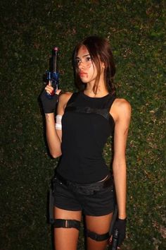 Scary Hot Costumes, Video Game Halloween Costumes Women, Brunette Movie Characters, Slay Halloween Costumes, Spy Costume Women, Tomb Raider Halloween Costume, Lara Croft Halloween Costume, Bariloche Outfits, Tomb Raider Costume