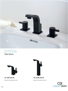 two faucets are shown in this ad for the new bathroom sink and faucet