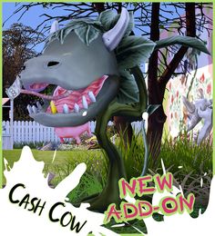 an advertisement for a new addon featuring a dinosaur with its mouth open and teeth out