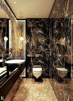 bathroom interior design luxury black gold Bathroom Interior Design Luxury Black, Bathroom Interior Design Luxury, Toilet And Bathroom Design, Compact Vanity, Bathroom Design Black, Bilik Air, Modern Bathroom Tile, Bathroom Decorating Ideas, Bathroom Decor Luxury