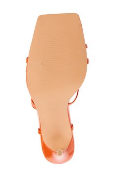 A wraparound ankle strap heightens the contemporary flair of this striking and sophisticated stiletto sandal. 4" heel Synthetic upper, lining and sole Imported Asian & Pacific Islander Owned/Founded Orange Ankle Strap Sandals With 4-inch Heel, Orange Heels With Heel Strap And Ankle Strap, Orange Ankle Strap Sandals With Padded Heel, Orange Sandals With Padded Heel And Ankle Strap, Orange Strappy Heels With Heel Strap, Orange Fits, Pacific Islander, Azalea Wang, Ankle Wrap Sandals