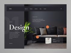 the interior design website is displayed on an ipad