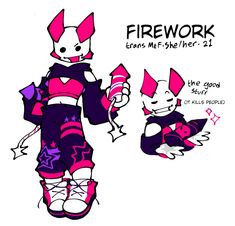 an image of a drawing of a firework character