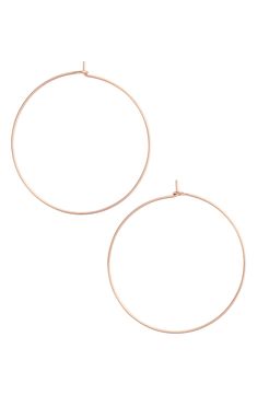 Dress up your everyday look with these delicate hoop earrings featuring a slim silhouette. Style Name:Nashelle Large Pure Hoop Earrings. Style Number: 5421674. Chic Everyday Rose Gold Hoop Earrings, Chic Rose Gold Hoop Earrings For Everyday, Everyday Rose Gold Hoop Earrings, Chic Small Hoop Rose Gold Earrings, Small Hoop Earrings In Rose Gold, Delicate Rose Gold Round Hoop Earrings, Classic Rose Gold Nickel-free Hoop Earrings, Nickel-free Rose Gold Hoop Earrings, Chic Rose Gold Hoop Earrings