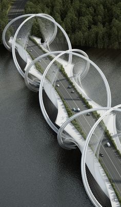 an artist's rendering of the bridge that would be built on top of water