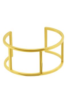 Keep your look classic with a polished bangle bracelet complete with 14-karat-gold plating. 2.5" width Water-resistant 14k-gold plate stainless steel
 Imported Modern Gold Cuff Bracelet With Jubilee Design, Modern Gold-tone Bangle Bracelets, Modern Gold-tone Bangle, Gold Plating, Bangle Bracelet, Womens Jewelry Bracelets, Cuff Bracelet, Nordstrom Rack, Bangle Bracelets