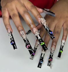 Dragon Eye Nails, Nails With Chains, Bling Stiletto Nails, Xxl Nails, Junk Nails, Acrylic Toe Nails, Halloween Acrylic Nails, Hello Nails