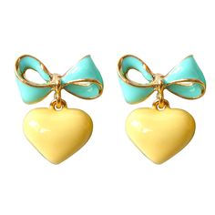 PRICES MAY VARY. Bow and love match, as well as candy color, take you into girlhood. a variety of color selection,Simple design,High quality, reasonable price,The best gift for yourself or relatives and friends Size:1.5*2.0cm (1.0inch=2.54cm) 1 Pairs 8 grams High quality products,Can keep for a long time Wrapping: Gift Box,Wipe Cloth,Yarm Bag This is a Cute Earrings, Bow and love match, as well as candy color, take you into girlhood.Candy colored studs add color to your life, a variety of color Ear Pins Earrings, Diamond Videos, Candy Jewelry, Initial Earrings, Solitaire Earrings, Colorful Candy, Gold Halo, Fashion Elegant, Heart Candy