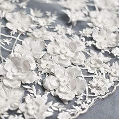 "3D Floral Pearl Beaded Ivory Lace Fabric Lace Embroidered wedding bridal Fabric Dress 51\" Wide S0479 ♥This listing is for 3 rows of flowers,34.6 inches,if you want more,will be cut into continuous piece. ♥Width: 130cm, in inch:51'' ♥Style A is symmetrical, flowers height:73cm ♥Style B is asymmetrical, big flower height is 73cm. small flower height is 47cm. ♥Wholesale acceptable! ♥If you want more, please feel free to send me a message. I will be glad to make custom listing for you! ♥Happy shop Veil Length, Big Dresses, Pearl Embroidery, Embroidered Lace Fabric, Bridal Fabric, Party Kleidung, Pearl And Lace, Embroidered Wedding, Wedding Fabric