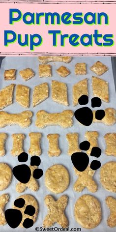 homemade parmesan pup treats with paw prints on them