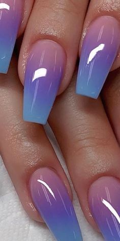 Nails For 10, Unghie Sfumate, Lilac Nails, Ombre Acrylic Nails, Ombre Nail Designs, Nail Art Ombre, Pretty Nail Art Designs, Short Acrylic Nails Designs