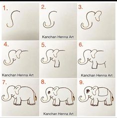 step by step instructions to draw an elephant