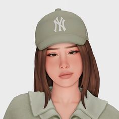 a woman wearing a new york yankees baseball cap