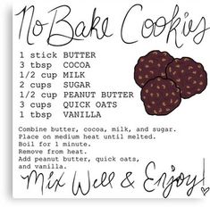 a recipe for no bake cookies with chocolate chips