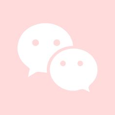 two white speech bubbles on a pink background