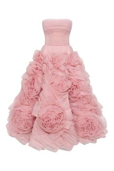 Dramatically flowered tulle dress in misty pink - Milla Rose Tulle Dress, Corset Tulle Dress, Transparent Corset, Corset Closure, Milla Dresses, Tulle Midi Dress, Strapless Prom Dresses, Pink Stuff, Dress Weights