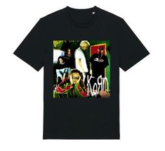 Old-school Korn picture, printed on a short-sleeved T-shirt as a y2k style graphic tee. 90s Style Relaxed Fit Graffiti T-shirt, 90s Style Short Sleeve T-shirt With Graffiti Print, 90s Style Graffiti Print Short Sleeve T-shirt, Style Graphic Tee, Mens T Shirts, Green Print, Y2k Style, Old School, Graphic Tee