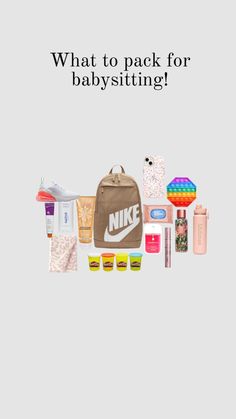 an advertisement for the nike babysitting campaign, featuring items from different brands and colors