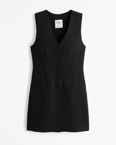 Women's The A&F Mara Vest Mini Dress | Women's Dresses & Jumpsuits | Abercrombie.com Sleeveless Vest Dress, Abercrombie And Fitch Dress, Classy Goth, Vest Dresses, Abercrombie And Fitch Dresses, Romanticizing Life, Black Tank Dress, Hannah Montana, American Clothing