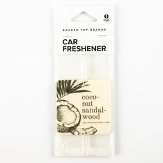 a package of car freshener with coconut on it