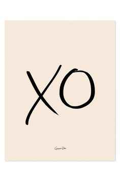 the letter xo is written in black ink on a beige paper with a white background