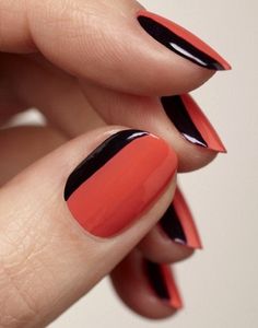 Color block nails Nails Wedding, Ideas Nails, Bohol, Wedding White, Orange Nails