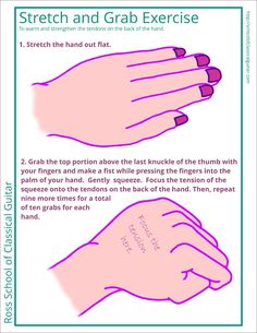 how to stretch and grab exercise for the hand that is on top of each other