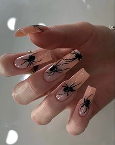 Ongles Goth, Spider Nails, Nail Art Halloween, Punk Nails, Edgy Nails