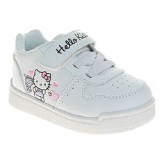 She'll love showing off her style in these adorable Hello Kitty Toddler Girls' Sneakers. Click this FOOTWEAR GUIDE to find the perfect fit and more! She'll love showing off her style in these adorable Hello Kitty Toddler Girls' Sneakers. Click this FOOTWEAR GUIDE to find the perfect fit and more! FEATURES Hello Kitty graphic on side Easy on and off with hook-and-loop tape closureDETAILS Manmade upper and midsole Polyester lining Rubber outsole Round toe Lace-up Closure Foam footbed Slip-resistan Hello Kitt, Hello Kitty Shoes, How To Show Love, Girls Sneakers, Shoe Size Chart, Toddler Girls, Her Style, Girls Shoes, Toddler Girl