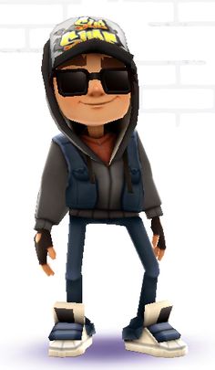 a cartoon character wearing sunglasses and a hoodie