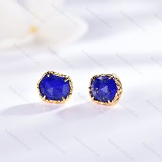 Lapis Coin Earrings, Flat Round Stud Earrings with Natural Stones, Lapis Lazuli Studs, Gifts for Men or Women Radiant Jewelry takes pride in offering handcrafted engagement rings that undergo rigorous quadruple-checks to ensure the highest quality. PRODUCT INFORMATION >Metal: SOLID 10K / 14K / 18K GOLD /S925 (can be made in white/rose/yellow gold) >Main Stone *Center Stone: Lapis Lazuli *Size & Shape: 7x8 mm PRODUCTION Radiant Jewelry's team consists of passionate, non-commissioned diamond and j Elegant Lapis Lazuli Earrings As A Gift, Lapis Lazuli Earrings Gold, Adjustable Lapis Lazuli Earrings For Gift, Gold Lapis Lazuli Pierced Earrings, Gold Lapis Lazuli Nickel-free Earrings, Handcrafted Engagement Ring, Lapis Earrings, Coin Earrings, Round Stud Earrings