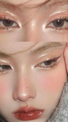 Makeup Ala Korea, Makeup Asia, Glitter Eyeliner