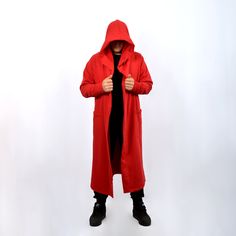 Very cool and comfortable long cardigan. Nice dense fabric makes it cozy. A truly multifunctional hooded cloak made from extremely soft and durable high quality cotton. Special thumb holes in the end of the sleeves. It looks very cool and easily creates a unique look. It goes well with streetwear, gothic, punk, cyberpunk, post-apocalyptic, as easily as it fits in everyday wear. In the options, you can add pockets or change the length by shortening or lengthening this cardigan as you like. We wil Steampunk Coat, Hooded Cloak, Thumb Holes, Hooded Coat, Urban Outfits, Long Cardigan, Long Coat, Piece Of Clothing, French Terry