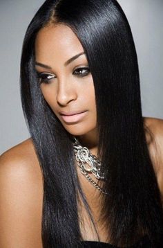 Yaki-Relaxed-Straight-3 Long Weave Hairstyles, Straighten Hair, Cheap Human Hair Wigs, Simple Hairstyle, Straight Black Hair, Straight Weave Hairstyles, Straight Hair Extensions, Indian Human Hair, Indian Remy Hair