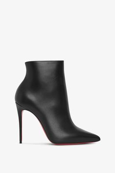 Black leather ankle booties from Christian Louboutin. The So Kate has a 100mm slim stiletto heel and a pointed toe.True to sizeSignature red leather soleMade in Italy Louboutin Heels Outfit Classy, Louboutin Heels Outfit, Classy Shoes, So Kate, Black Leather Ankle Boots, Leather Ankle Boots, Stiletto Heel, Ankle Booties, Red Leather