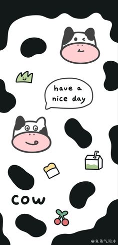 cows have a nice day with speech bubbles