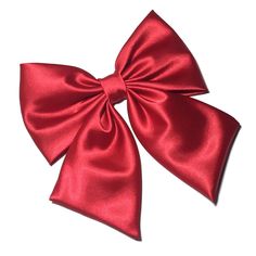 "This red hair bow is soft, light and large in size. It is a great accessory to embellish a bridesmaid's hair, to add a touch of stylishness when wearing a Sunday dress, to enhance the look of a pageant outfit, or to stand out as the birthday girl. This red hair bow is handmade on shiny satin fabric. For your convenience, I offer different hair clips so you can choose the one that meet your needs. You can also choose to NOT have a hair clip attached to the bow at all if you plan to use it to acc Hair Accessories Drawing Reference, Pew Bows Wedding, Satin Hair Bow, Tomboy Outfit, Wedding Pews, Pageant Outfits, Red Hair Bow, Pew Bows, Wedding Barrettes