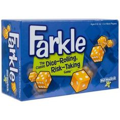 farkle dice rolling game in a blue box