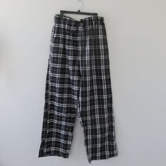 New With Tags ******** Runs Small In Size Check Measurements Before Purchase *********** Elastic Waist Across Not Stretch 17.5" Inches Full Length Hips To Hem 46" Inches Inner Seam 33" Inches Unisex Black And White Plaid Flannel Pajama Pants Fabric & Care 100% Double-Brushed Cotton Flannel Cotton Twill Tape Tie Machine Wash Cold With Like Colors, Tumble Dry Low Or Line Dry, Low Iron Black Cotton Sleep Pants, Black Sleepwear With Pockets In Long Pants Style, Plaid Pajama Pants, Flannel Pajama Pants, Pants Fabric, Plaid Pajamas, Black And White Plaid, Low Iron, Brushed Cotton