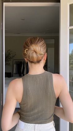 Chic Bun, Hair Fork, Work Hairstyles, A Ponytail, Hair Pin, Buns, On The Side, Hair Pins, Hair Ideas