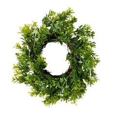 a green wreath on a white background