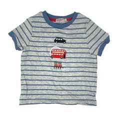 So Cute! Never Worn. Playful Gray Cotton T-shirt, Gray Cotton Tops For Playtime, Casual Gray Tops For Playtime, Playful Gray Cotton Tops, Playful Gray Cotton Top, Playful Gray Top With Graphic Print, Playful Gray Graphic Print Top, London Tshirt, British Boys