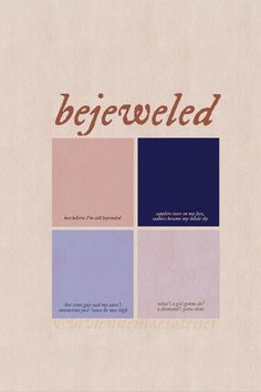 a book cover with the words bereveled on it and four squares in different colors