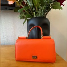 This Dolce & Gabbana Purse Is Like New And In Great Condition. This Purse Comes With A Leather Removable Strap And Original Box. Sicily, Color Orange, Limited Time, Original Box, Dolce And Gabbana, Bag Lady, Like New, Purse, Orange